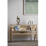 Light & Living Stranska mizica s stekleno mizno ploščo v svetli naravni barvi 41x119 cm Yuki – | Shoptok.si