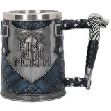Here Be Dragons B4158M8 King in The North Tankard Skodelica Game of Thrones 14 cm modra, smola z vstavkom iz nerjavečega jekla, srebrna, (20850924) Cene