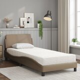 Krevet s madracem Dover boja cappuccina 90 x 200 cm od umjetne kože | Eponuda.ba