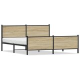 Maison Chic Kovinski Posteljni okvir - Dvoposteljna postelja - Zakonska postelja brez vzmetnice sonoma hrast 180x200 cm, (21694578) | Shoptok.si