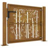  Vrtna vrata 100x75 cm Corten čelik dizajn od bambusa | shoptok.hr