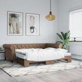  Dnevni krevet na razvlačenje cappuccino 90x200 cm umjetna koža | shoptok.hr