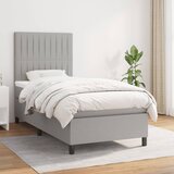 vidaXL Box spring postelja z vzmetnico svetlo siva 90x190 cm blago Cene