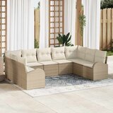  Set sofe s jastukom 9 pcs Bež Poli Ratan | shoptok.hr