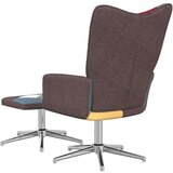  Stolica za opuštanje s osloncem za noge patchwork od tkanine - Siva 1 Sa naslonom za noge | shoptok.hr