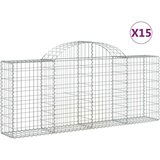  Obokane gabion košare 15 kosov 200x30x80/100 cm cinkano železo, (20757587) | Shoptok.si