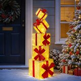  Božićni ukras poklon kutija 5 kom. 125 LED lampica Topla bijela - Zlatna tkanina | shoptok.hr