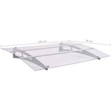 vidaXL Nadstrešnica za vrata srebrna i prozirna 120x90 cm polikarbonat | shoptok.hr