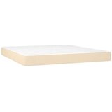 vidaXL box spring postelja z vzmetnico krem 160x200 cm blago, (20896572) | Shoptok.si