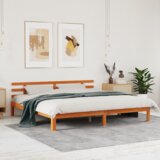  Krevetni okvir vosak smeđi 200x200 cm masivna borovina | shoptok.hr