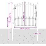  Vrata za ogradu EMMEN s šiljcima čelik 104x97 cm crna | Eponuda.com