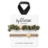 By Eloise London Bangle Set Gold & Olive gumice za kosu | shoptok.hr