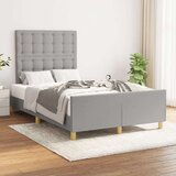  Posteljni okvir z vzglavjem svetlo siv 120x200 cm blago, (20903213) Cene