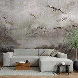  Foto tapeta - Swan flight - abstract landscape of birds over a lake with texture 100x70 Premium | shoptok.hr
