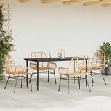 Vrtni blagovaonski set od 5 dijelova, smeđi, poliratan, staklo | shoptok.hr