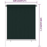  Vanjska roleta za zamračivanje 120 x 140 cm tamnozelena HDPE | shoptok.hr