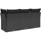  Vrtna sofa s jastucima za 3 osobe, crna, poliratan | shoptok.hr