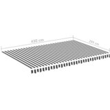  Zamjenska tkanina za tendu antracit-bijela 4,5 x 3 m | shoptok.hr