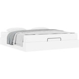  Posteljni okvir z vzmetnico Čista bela 180 x 200 cm Umetna koža | Shoptok.si