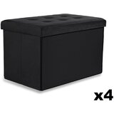 Brandless XL zložljiv puf z gumbi - 60x38x38cm žametna črna x 4, (22056780) | Shoptok.si
