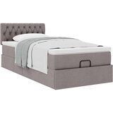 vidaXL otomanski okvir kreveta s madraca smeđesivi 100x200cm tkanine | shoptok.hr