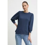 Silvian_Heach Bombažen pulover ženska, mornarsko modra barva