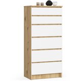 AKORD KOMODA K60 6SZ CLP OAK ARTISAN / WHITE, (21703242) | Shoptok.si
