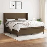  Box spring postelja z vzmetnico temno rjava 180x200 cm blago, (20895020) Cene