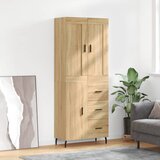 vidaXL Visoka komoda sonoma hrast 69,5x34x180 cm inženirski les | Shoptok.si