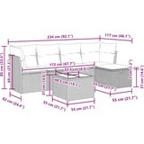vidaXL 6-dijelni set vrtnih sofa od poliratana s jastucima sivi | shoptok.hr