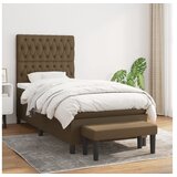 vidaXL Krevet s oprugama i madracem tamnosmeđi 90 x 190 cm od tkanine | shoptok.hr