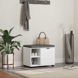  Klupa za hodnik s jastukom s policom Bijeli 60 x 38 x 46 cm | shoptok.hr