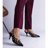 Gemre Black braided sandals with stones Ellania | Shoptok.si