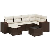 Maison Chic Seti vrtnega pohištva - Vrtna garnitura - Vrtni pohištvo set 7-delna z blazinami rjav poli ratan, (21801286) | Shoptok.si