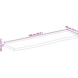 Stolna Mizna plošča z naravnim robom 100x40x3,8 cm trden mangov les, (21412272) | Shoptok.si