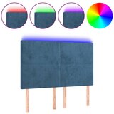 The Living Store led posteljno vzglavje temno modro 144x5x118/128 cm žamet - led vzglavje, (21418365) | Shoptok.si