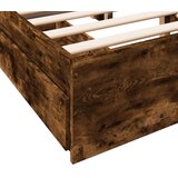  Posteljni okvir s predali dimljen hrast 135x190 cm inž. les | Shoptok.si