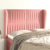  Uzglavlje s ušima ružičasto 147x23x118/128 cm baršunasto | shoptok.hr