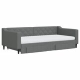  Dnevni krevet na razvlačenje tamnosivi 100 x 200 cm od tkanine | shoptok.hr
