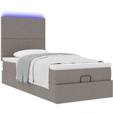  Otomanski okvir kreveta s madraca smeđesivi 80x200cm od tkanine | shoptok.hr