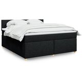 vidaXL Box spring postelja z vzmetnico črna 180x200 cm blago | Shoptok.si