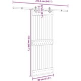vidaXL Drsna vrata s kompletom vodil 80x210 cm trdna borovina | Shoptok.si