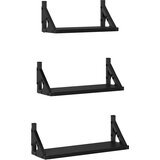  Polica na zidu Zidne s pohranom 3 pcs Crni hrast | shoptok.hr