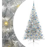  Umjetno predsvijetljeno božićno drvce Srebrno 240 cm PET | shoptok.hr