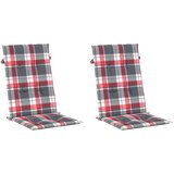  Jastuci za stolice 2 kom crveni karirani 120x50x3 cm od tkanine | shoptok.hr