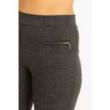 Şans Women&#039;s Plus Size Smoked Plaid Pattern Ornamental Zipper Pocket Leggings | Shoptok.si