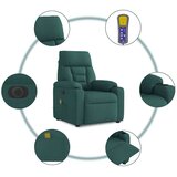 vidaXL Električni masažni naslonjač od tkanine tamnozeleni | shoptok.hr