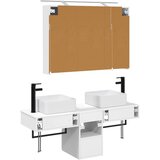  Set ormarića za kupaonicu 4 pcs Bijela 100 x 14,5 x 70 cm | Shoptok.si