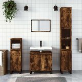 vidaXL Kopalniška omarica dimljeni hrast 30x30x190 cm inženirski les | Shoptok.si