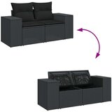  6-dijelni set vrtnih sofa s jastucima crni od poliratana | shoptok.hr